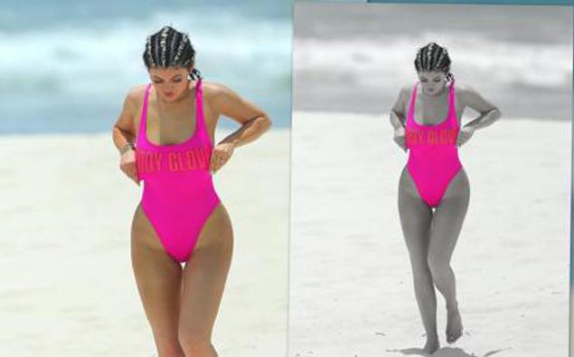 Kylie Jenner Stuns In A Pink One Piece In Mexico 