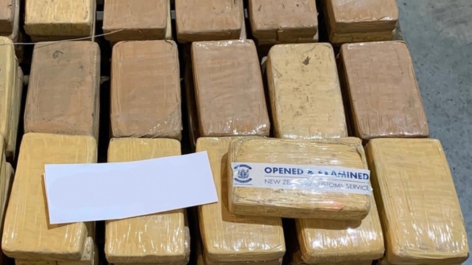 Packages of seized cocaine found in a shipping container from South America. (Photo / Supplied, Customs)