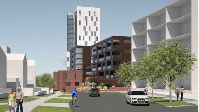 Consent is being sought for a 15-level apartment block at Hobsonville Point. (Photo / Supplied)