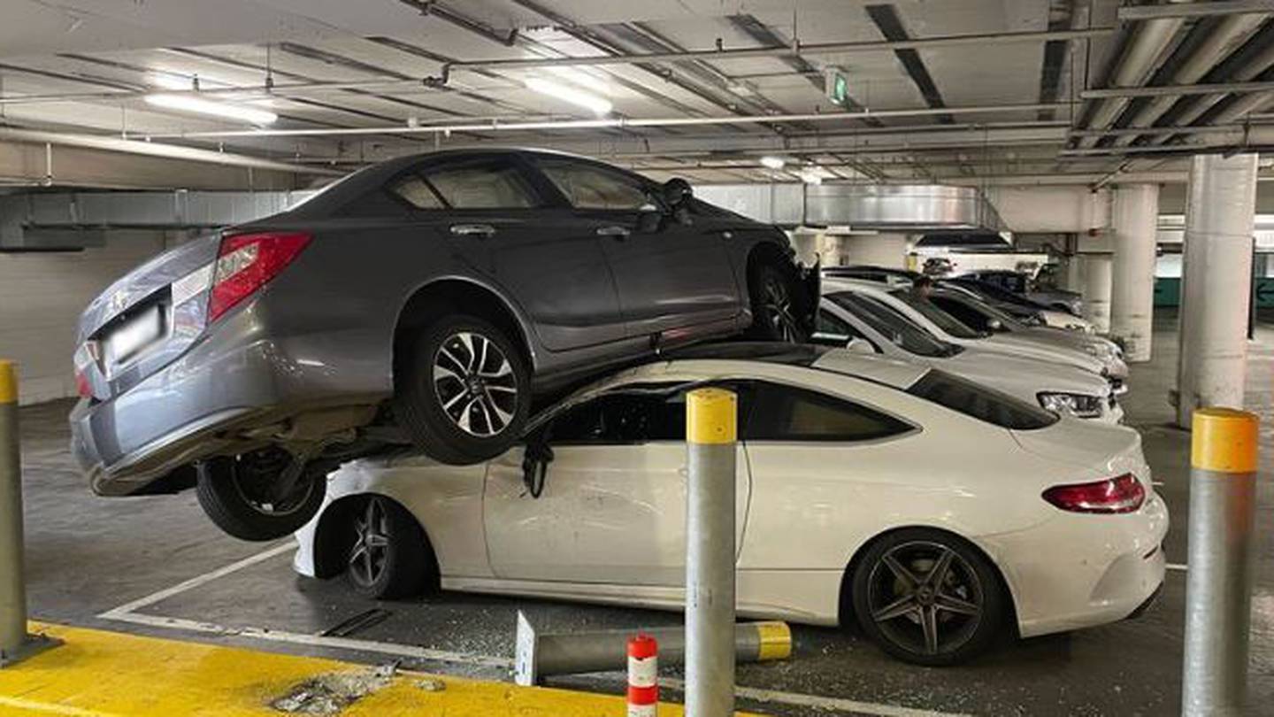 Parallel Parking? Bizarre Car Crash At Westfield Mall