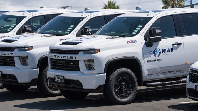 Niwa considered not putting its branding on the four Chevrolet Silverados because “a large American ute is not the image that Niwa wishes to project”. Photo / Corey Fleming.