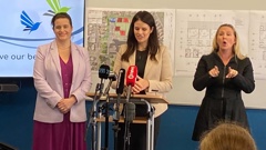 Finance Minister Nicola Willis and Education Minister Erica Stanford deliver a specialist schools announcement from Sommerville Special School, Panmure, Auckland. New Zealand Herald photograph by Finn Little 14 June 2024.