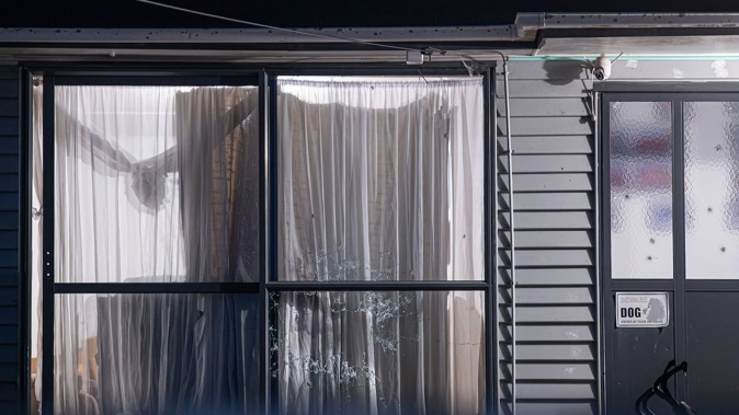 The internet personality's home was left covered in bullet holes after the shooting. Photo / Hayden Woodward