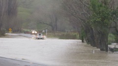 Flooding on State Highway 2 near Wairoa at Turiroa. A slow-moving storm smashed the Tairāwhiti and Hawke’s Bay regions overnight Tuesday, bringing rough seas, gale-force winds and heavy rain. Photo / Ann Revington
