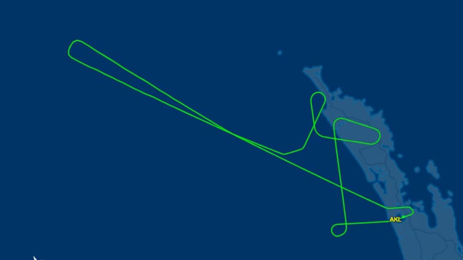 Qantas flight QFA120 departed Auckland International Airport this morning, only to return three hours later. Image / FlightAware