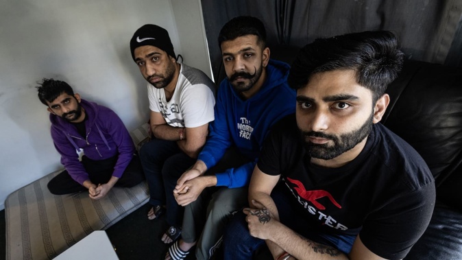 Migrant workers from India Harsh Singh, Narender Singh, Partap Singh, and Khawaish Singh claim they had been exploited by their employer. Photo / Jason Oxenham