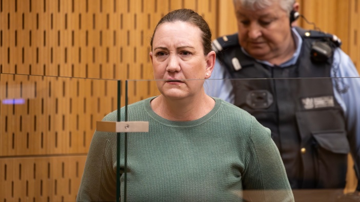 Lauren Dickason as the jury delivered a majority verdict finding her guilty of murdering her three children. Photo / George Heard