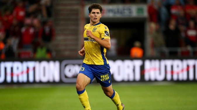 Liberato Cacace of STVV during the Jupiler Pro League match between Royal Standard de Liege and Sint-Truidense V.V. at the Maurice Dufrasnestadion. (Photo / Getty Images)