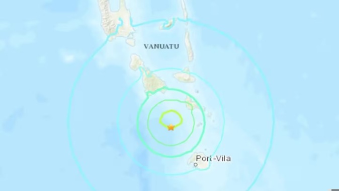 The 6.3 magnitude earthquake struck northwest of Port Vila. Photo / United States Geological Survey (USGS)