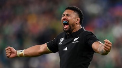 Ardie Savea celebrates the All Blacks victory over Ireland at the 2023 Rugby World Cup. Photo / Getty Images